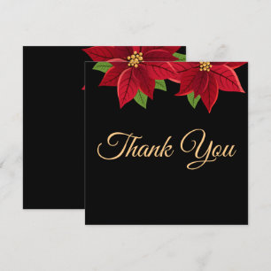 Carte De Remerciements Noël Poinsettia