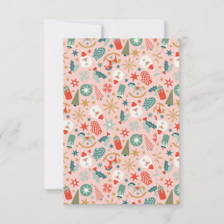 Carte De Remerciements Noël Retro Pastel