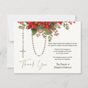 Carte De Remerciements Noël Rosary Funeral Condolence Sympathie