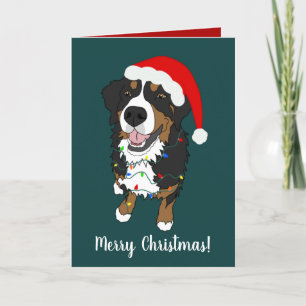 Carte De Remerciements Noël Vacances Bernese Mountain Dog