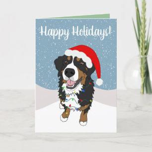 Carte De Remerciements Noël Vacances Bernese Mountain Dog