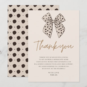 Carte De Remerciements Noeud beige ElleNoue le Nœud Réception de Mariage