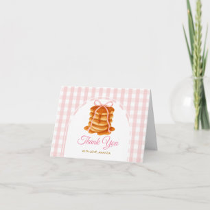 Carte De Remerciements Nœuds et brunch Pancake Rose 1er Anniversaire Ging