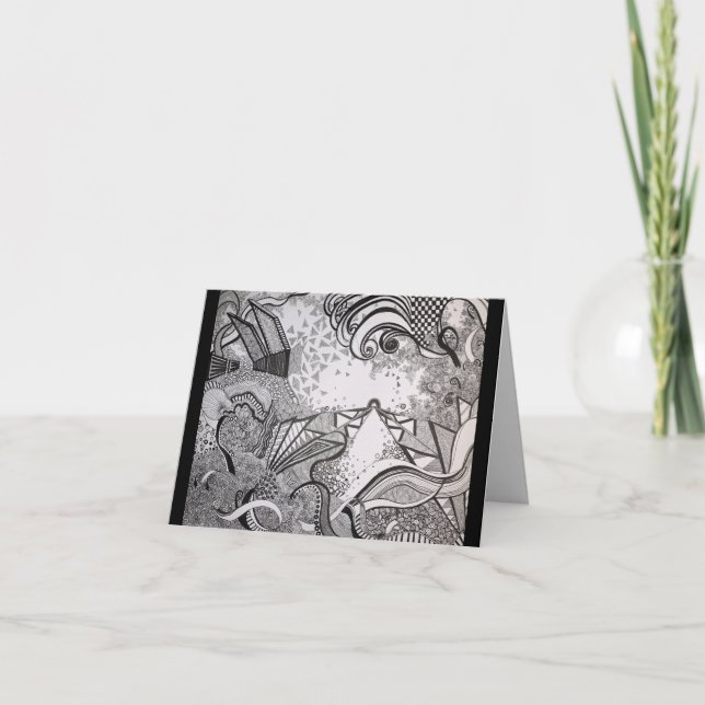 Carte De Remerciements Noir et blanc (Devant)