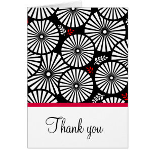 Carte de remerciements noir rétro