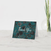 Noir Turquoise Rose gothique Elégant Mariage