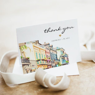 Carte De Remerciements NOLA Aquarelle Nouvelle-Orléans Mariage Bourbon St