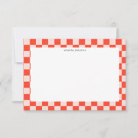Nom géométrique rouge mod à carreaux amusant et mi