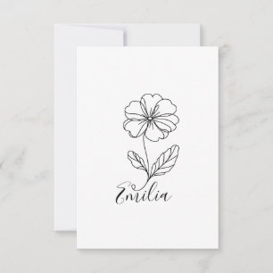 Carte De Remerciements Nom personnalisé Février primrose Fleur de naissan