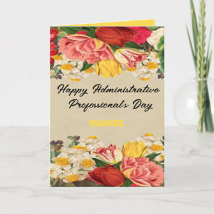 Carte De Remerciements Nom personnalisé Jour du professionnel administrat