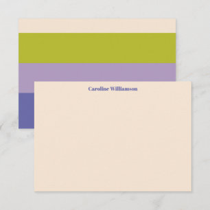 Carte De Remerciements Nom personnalisé Moderne Violet Vert Gras