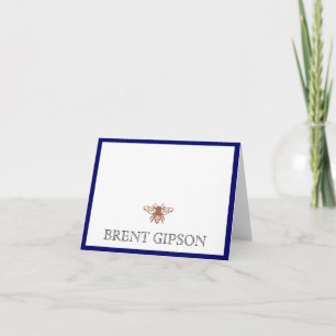 Carte De Remerciements Nom Stationné avec l'abeille