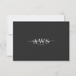 Carte De Remerciements Noms de script personnalisés Monogramme Mariage no