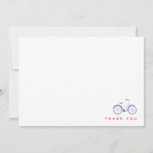 Carte De Remerciements Note de remerciement pour balade à vélo (Devant)
