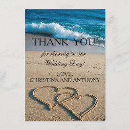 Carte De Remerciements Note de remerciement pour mariage sur la plage Hea