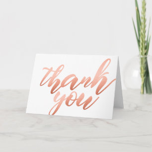 Carte De Remerciements Note de remerciement rose Gold
