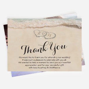 Carte De Remerciements Note de remerciement sur la plage Mariage photo