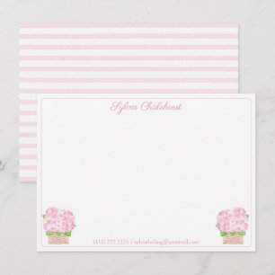 Carte De Remerciements Note Du Joli Baby shower Hydrangeas Rose