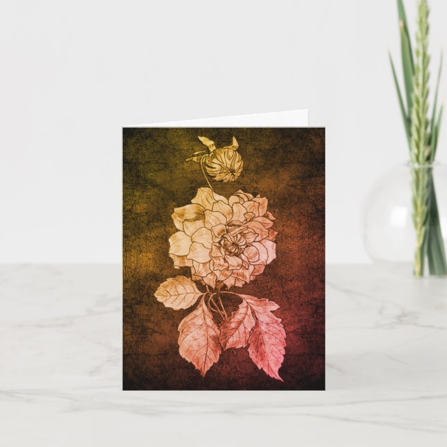 Carte De Remerciements Note personnalisable Peony Flower Art (Devant)