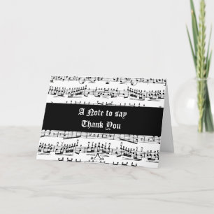 Carte De Remerciements Notes de musique
