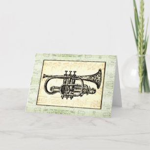 Carte De Remerciements Notes de trompette et de musique