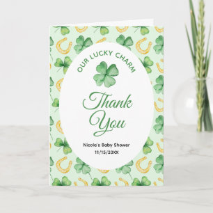 Carte De Remerciements Notre Baby Shower de la Chance Saint-Patrick