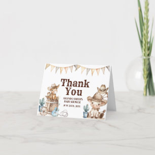 Carte De Remerciements Notre Baby shower Ouest sauvage de petit garçon pl