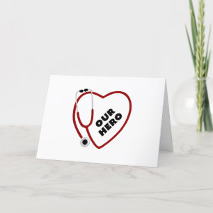 Carte De Remerciements Notre Hero Infirmière Docteur Coeur Rouge Stethosc