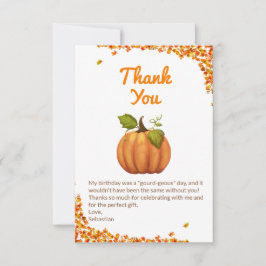 Carte De Remerciements Notre Petit Citrouille Automne Anniversaire