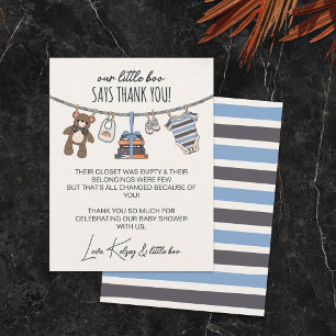 Carte De Remerciements Notre petit garçon Boo Baby Shower Halloween