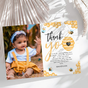 Carte De Remerciements Notre petit miel   Photo du premier anniversaire