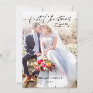Carte De Remerciements Notre premier Mariage de Noël