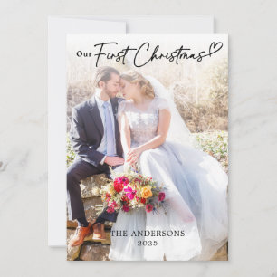 Carte De Remerciements Notre premier Mariage de Noël