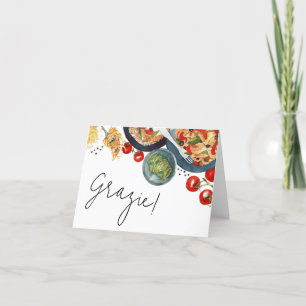 Carte De Remerciements Nourriture italienne à l'aquarelle C'est l'amour !
