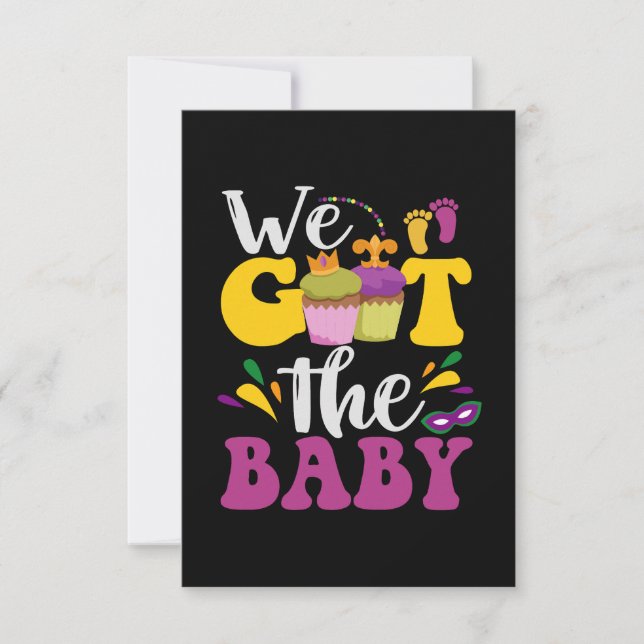 Carte De Remerciements Nous Avons Obtenu Bébé Mignonne Grossesse Mardi Gr (Devant)