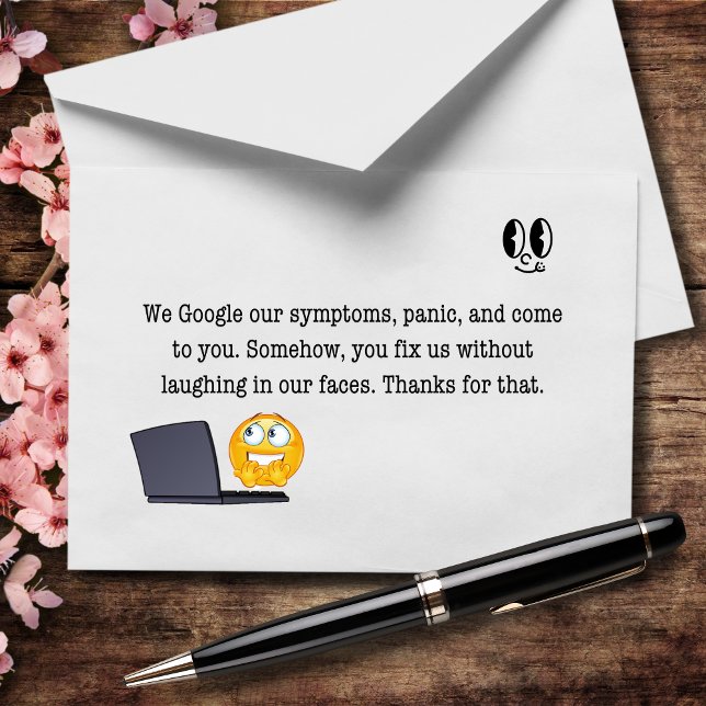 Carte De Remerciements Nous Google Nos Symptômes, Vous Réparez Notre Stup (Créateur téléchargé)