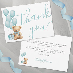 Carte De Remerciements Nous pouvons à peine attendre Baby Shower Blue Boy