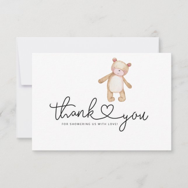 Carte De Remerciements Nous pouvons à peine attendre la baby shower (Devant)
