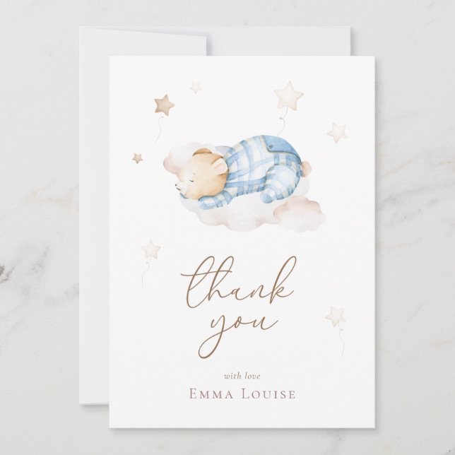 Carte De Remerciements Nous pouvons attendre Teddy Bear sur le Baby showe (Devant)
