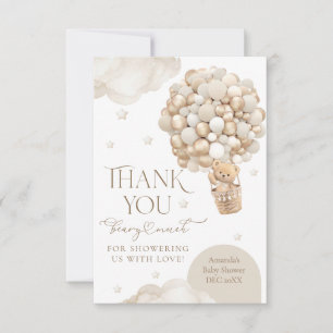 Carte De Remerciements Nous pouvons attendre un Baby shower neutre pour l