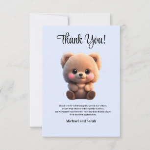 Carte De Remerciements Nous pouvons Bearly Wait Baby shower ours en peluc