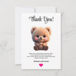 Carte De Remerciements Nous pouvons Bearly Wait Baby shower ours en peluc