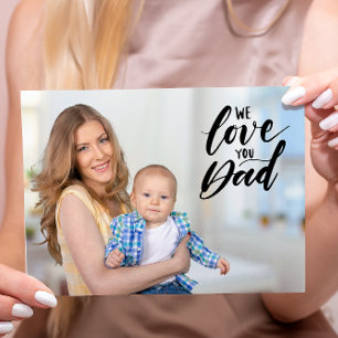 Carte De Remerciements Nous vous aimons Papa Fête des pères photo personn
