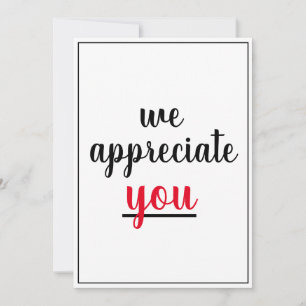 Carte De Remerciements Nous Vous Apprécions