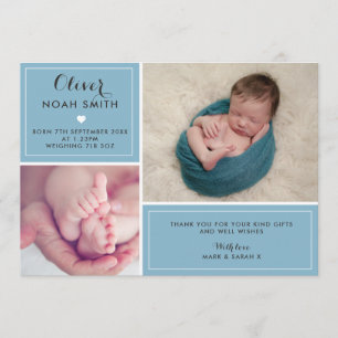 Carte De Remerciements Nouveau bébé faire-part/carte de remerciements