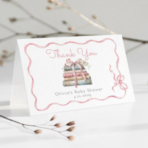 Carte De Remerciements Nouveau chapitre Baby shower de boule rose
