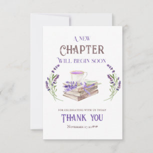 Carte De Remerciements Nouveau chapitre commence bientôt Lavender Books B