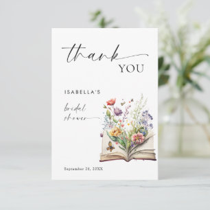 Carte De Remerciements Nouveau Chapitre Commence Livre Floral Shower de M