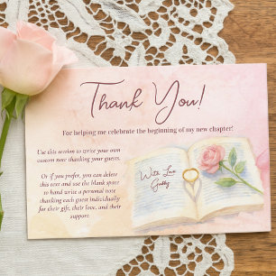 Carte De Remerciements Nouveau chapitre Rose Rose Rose & Anneau Fête des 