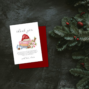 Carte De Remerciements Nouveau chapitre rouge commence Baby Shower Floral